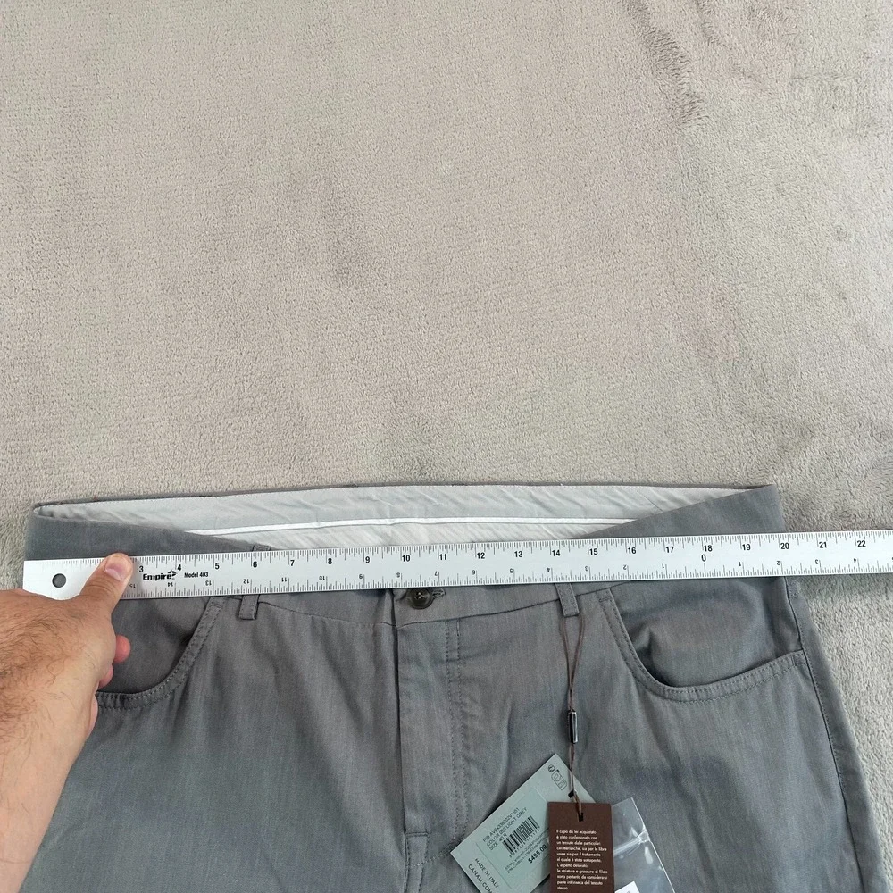 Canali Casual Pants Men 40x34 Light Grey Regular Fit Stretch Made Italy NWT $495